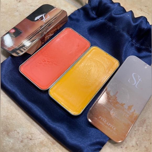 Seint Pineapple and Tangerine Lip & Cheek - 2 tins + SEINT pouch - NEW! - Picture 2 of 8